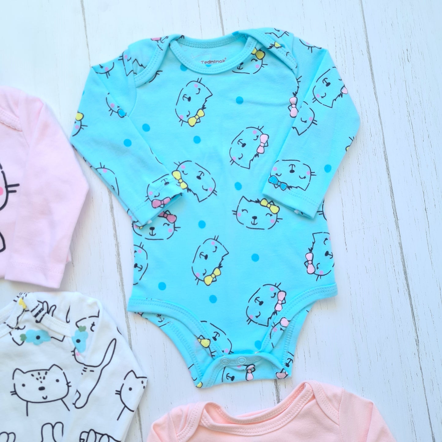 🐼 Pack 5 bodies algodón niña