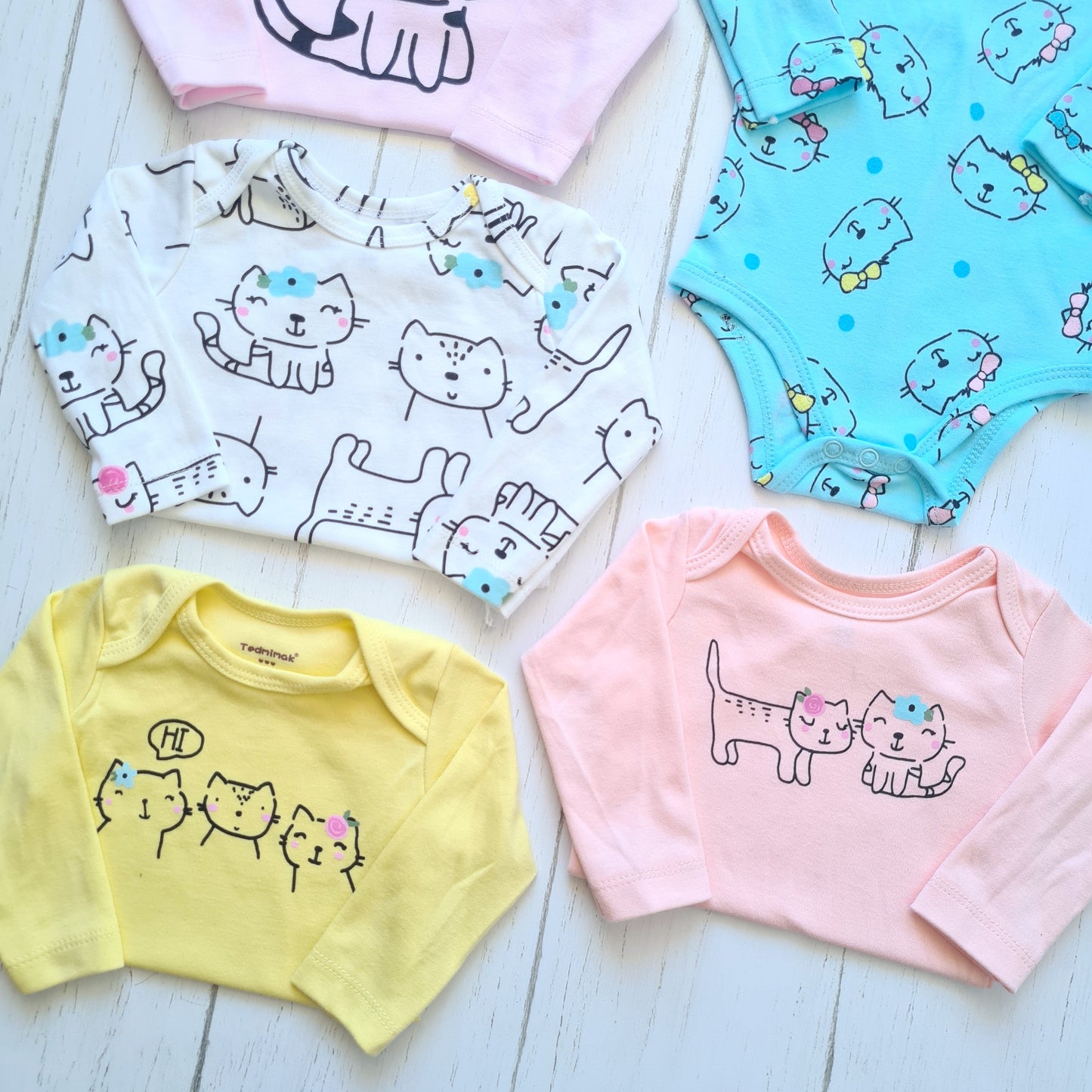 🐼 Pack 5 bodies algodón niña
