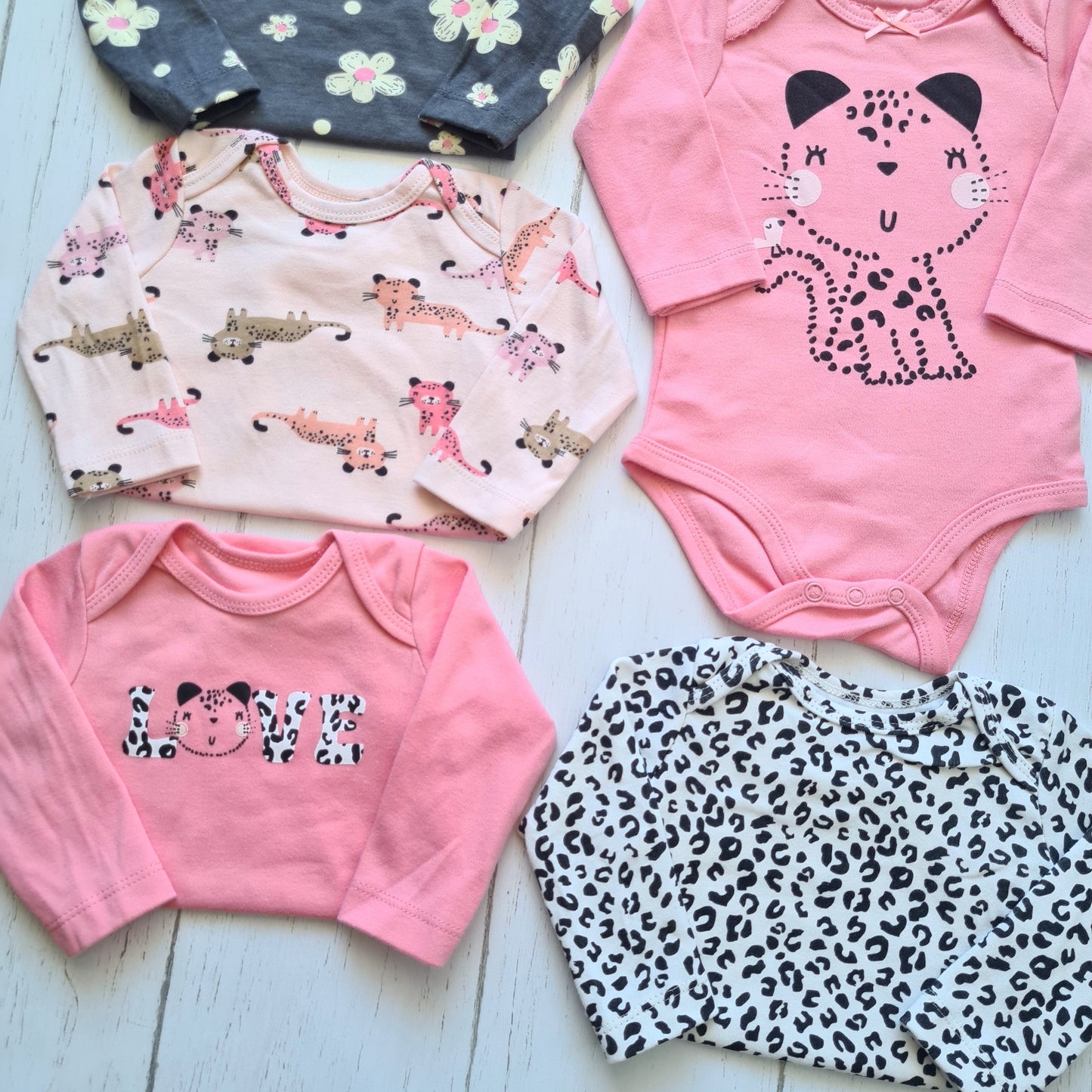 🐼 Pack 5 bodies algodón niña