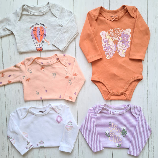 🐼 Pack 5 bodies algodón niña