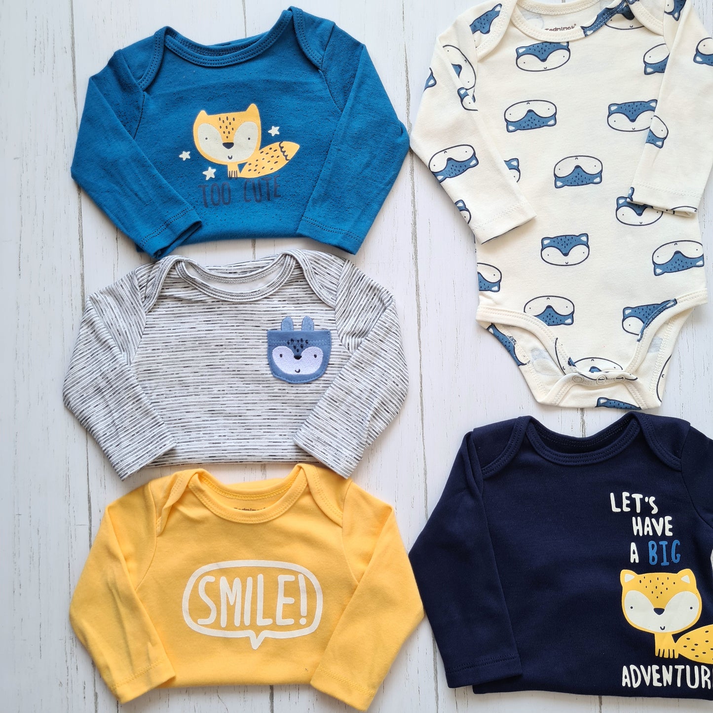 🐼 Pack 5 bodies algodón niño