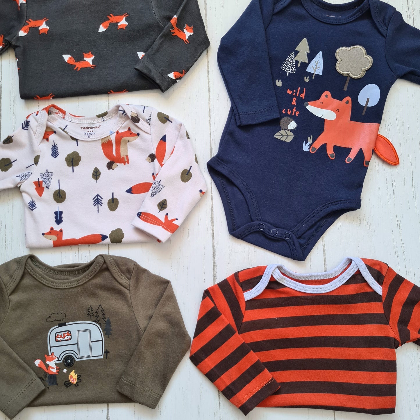 🐼 Pack 5 bodies algodón niño