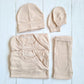 Set ajuar de 5 piezas 100% algodón para bebé - color beige