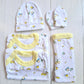 Set ajuar de 5 piezas 100% algodón para bebé - diseño pollito amarillo