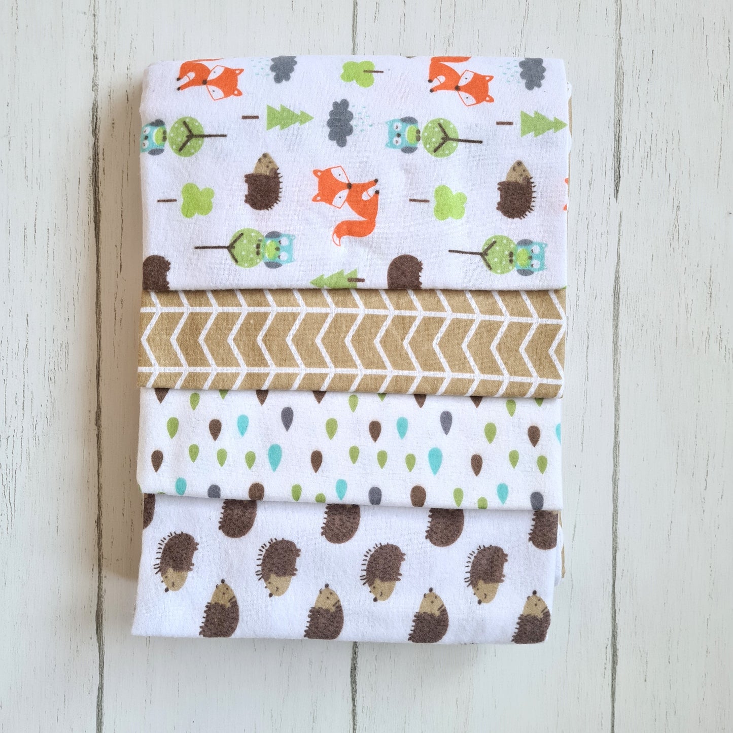 Set 4 tutos 100% algodón para bebé - diseño animalitos