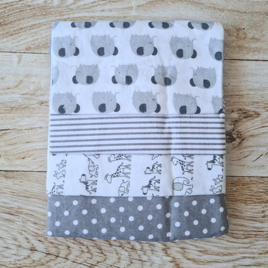 Set 4 tutos 100% algodón para bebé - tonos plomo