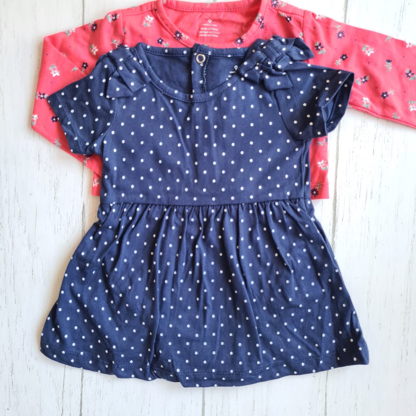 Vestido 100% algodón para bebé niña - Diseño puntitos