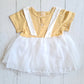Vestido 100% algodón para bebé niña - Color amarillo