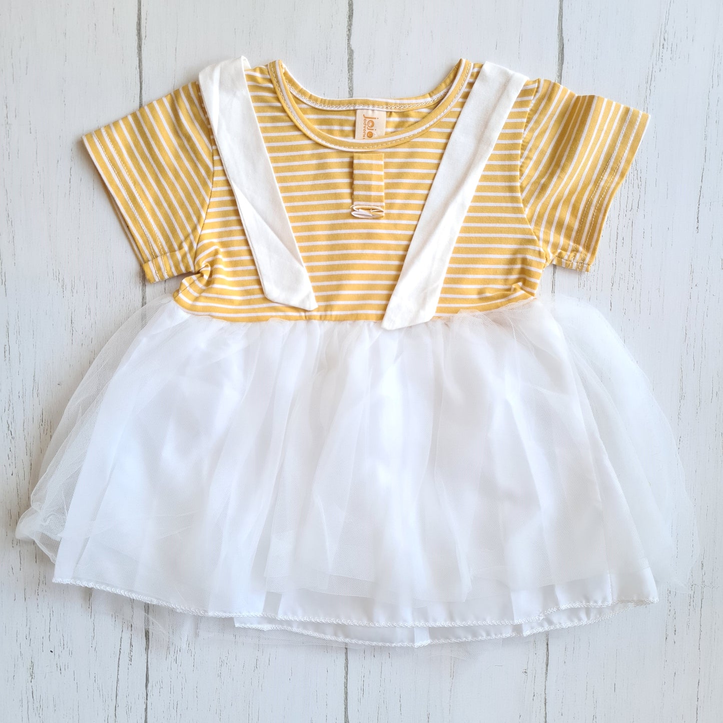 Vestido 100% algodón para bebé niña - Color amarillo