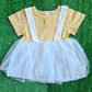 Vestido 100% algodón para bebé niña - Color amarillo