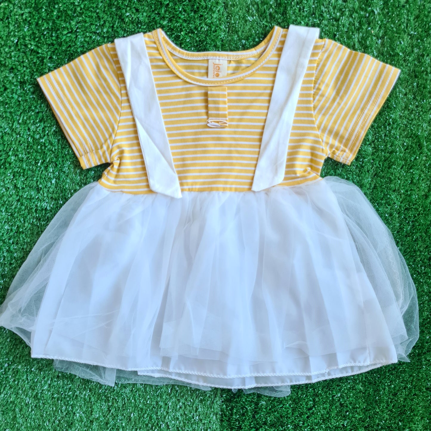 Vestido 100% algodón para bebé niña - Color amarillo
